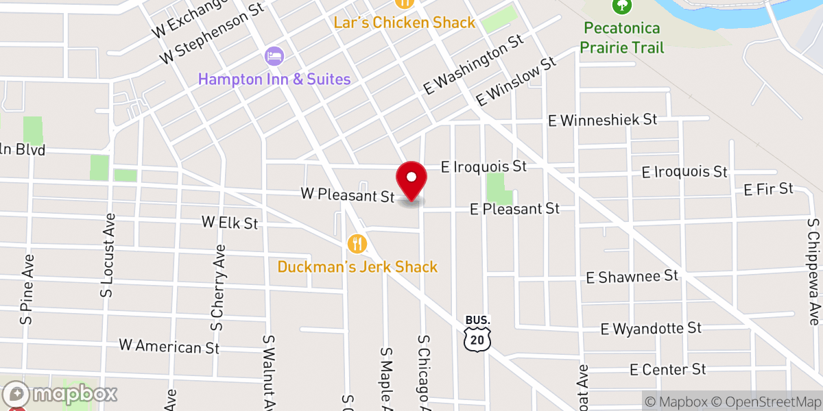 Map showing location of Mt. Carmel Missionary Baptist Church