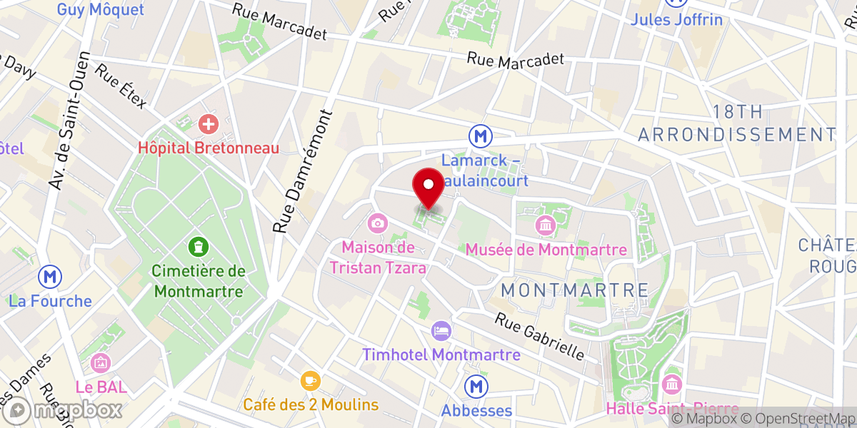 Map showing location of Statue de Saint-Denis