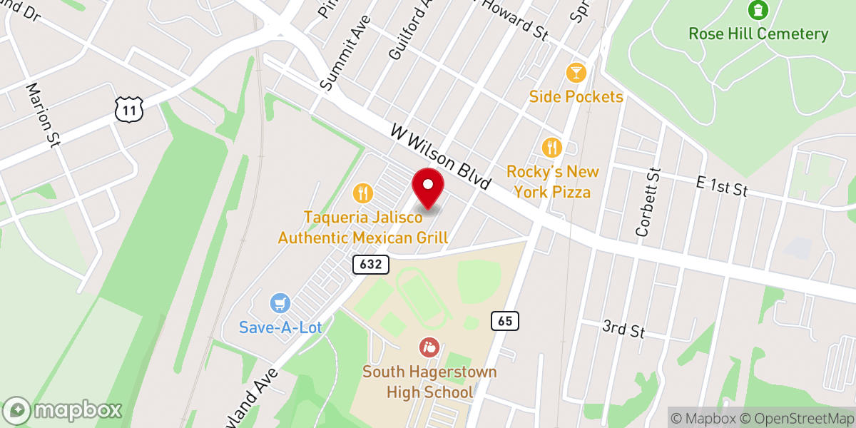Map showing location of St Andrews United Methodist