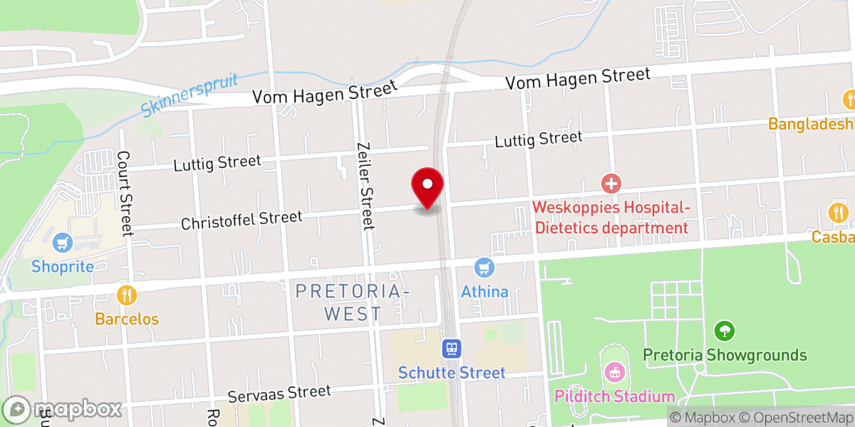 Map showing location of Boanergesi Apostolic Faith Church (BAFC) Pretoria Central