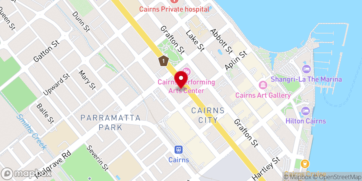 Map showing location of Cairns Presbyterian Church