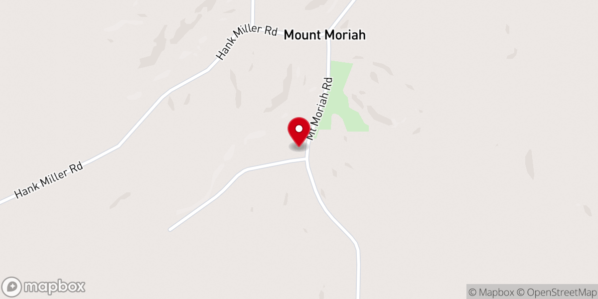 Map showing location of Mt Moriah Baptist Church