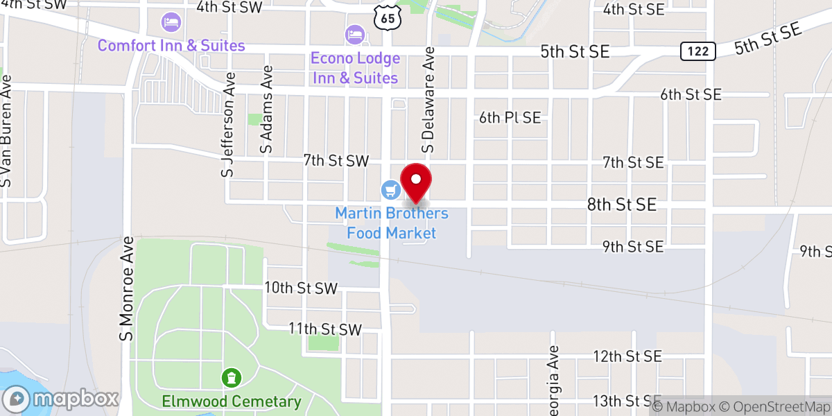 Map showing location of Rhythm Church