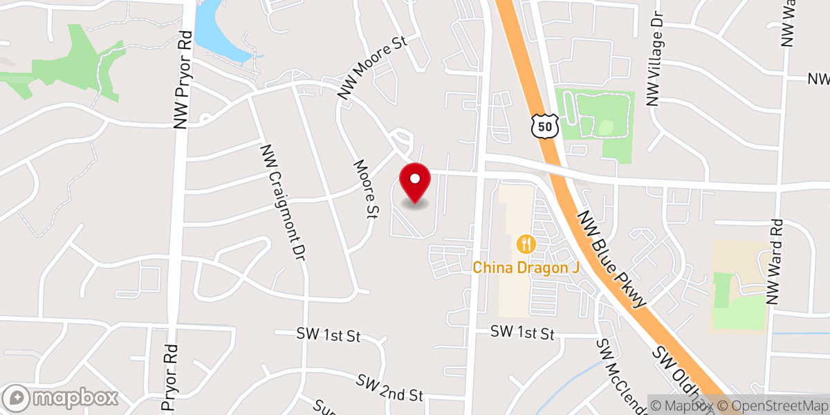 Map showing location of First Presbyterian Church