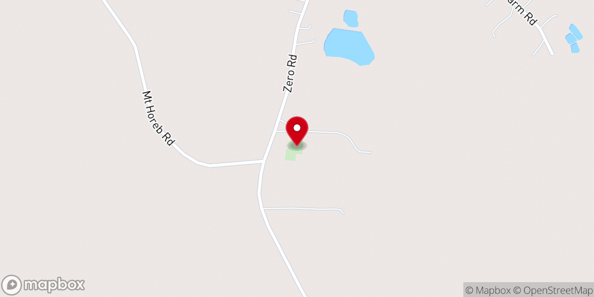 Map showing location of Mt Horeb Baptist Church