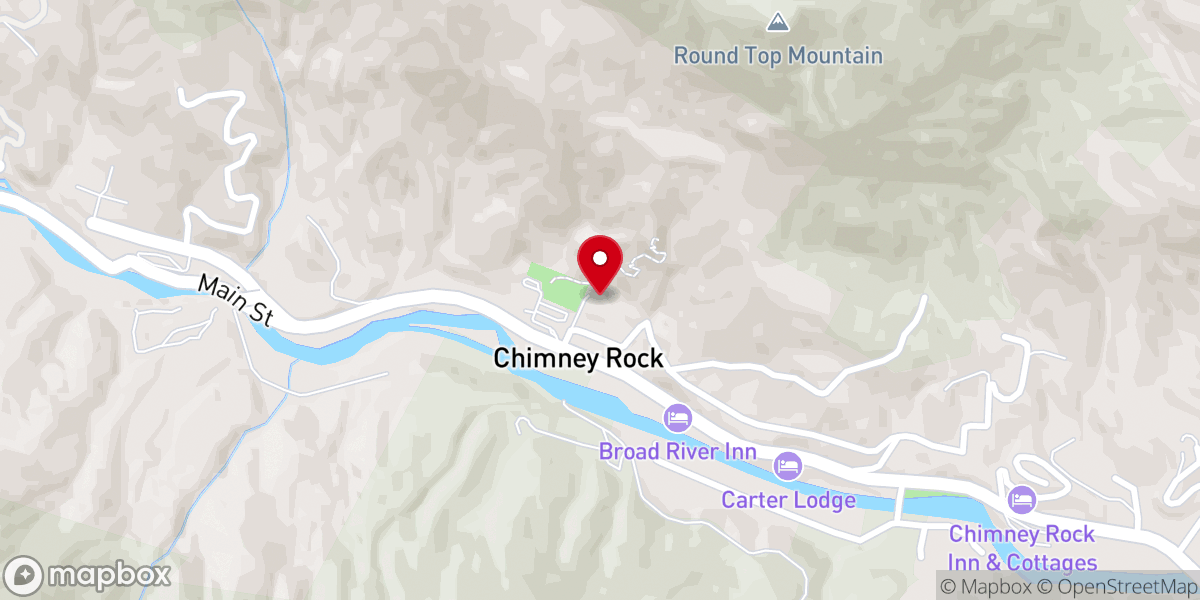Map showing location of Chimney Rock Village