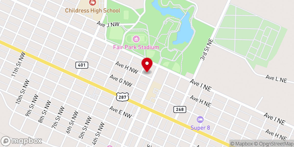 Map showing location of Parkview Baptist Church