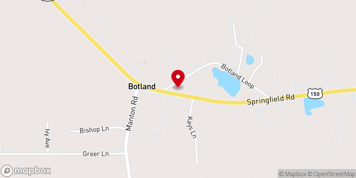 Map showing location of Botland Christian Church