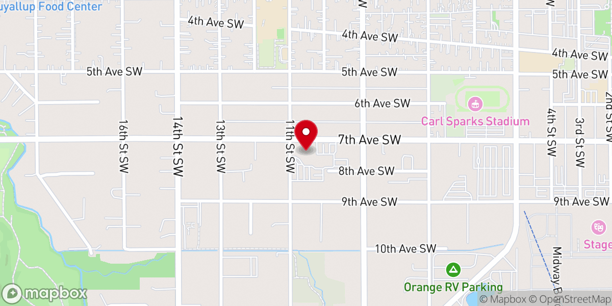 Map showing location of Puyallup Nazarene Church