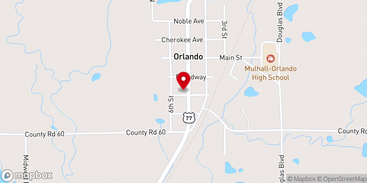 Map showing location of Orlando United Methodist Church