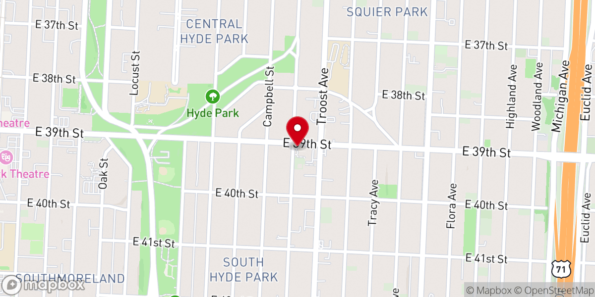 Map showing location of St. James Catholic Church