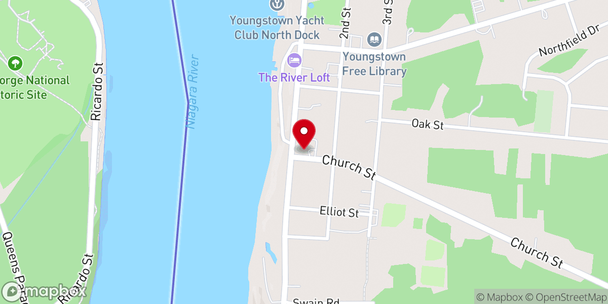 Map showing location of Youngstown Presbyterian Church