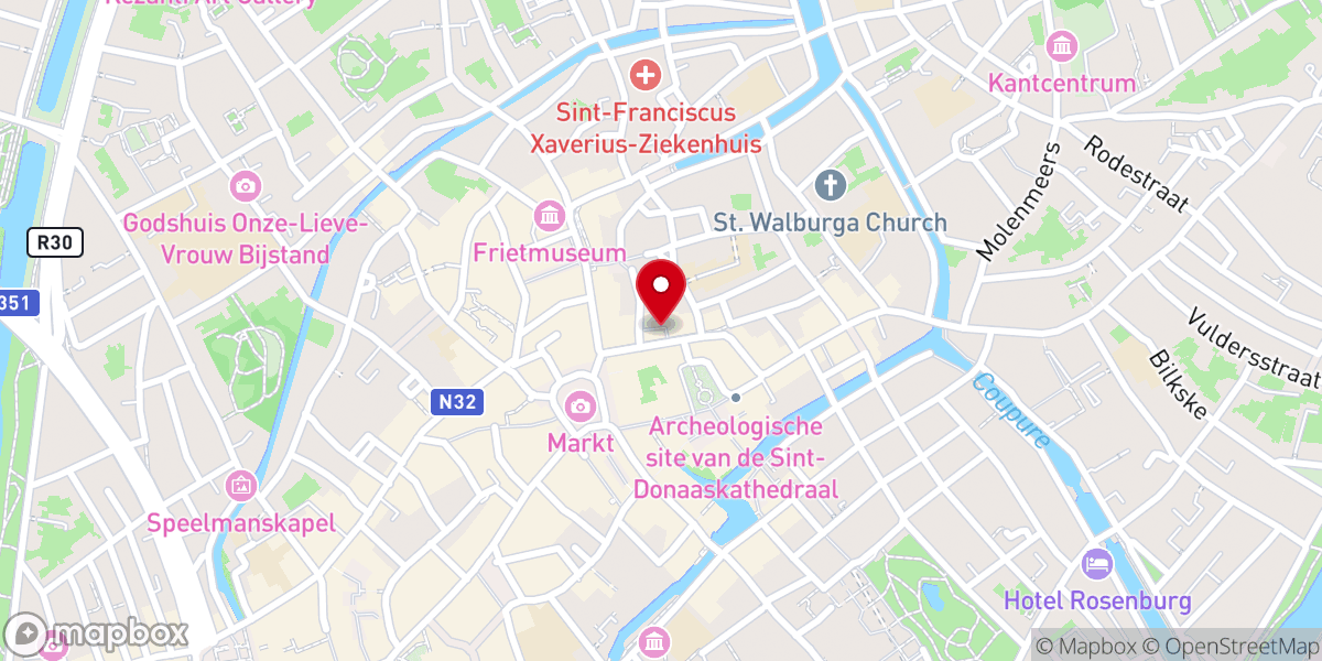 Map showing location of Verenigde Protestantse Kerk 't Keerske (Former St. Pieterskapel)