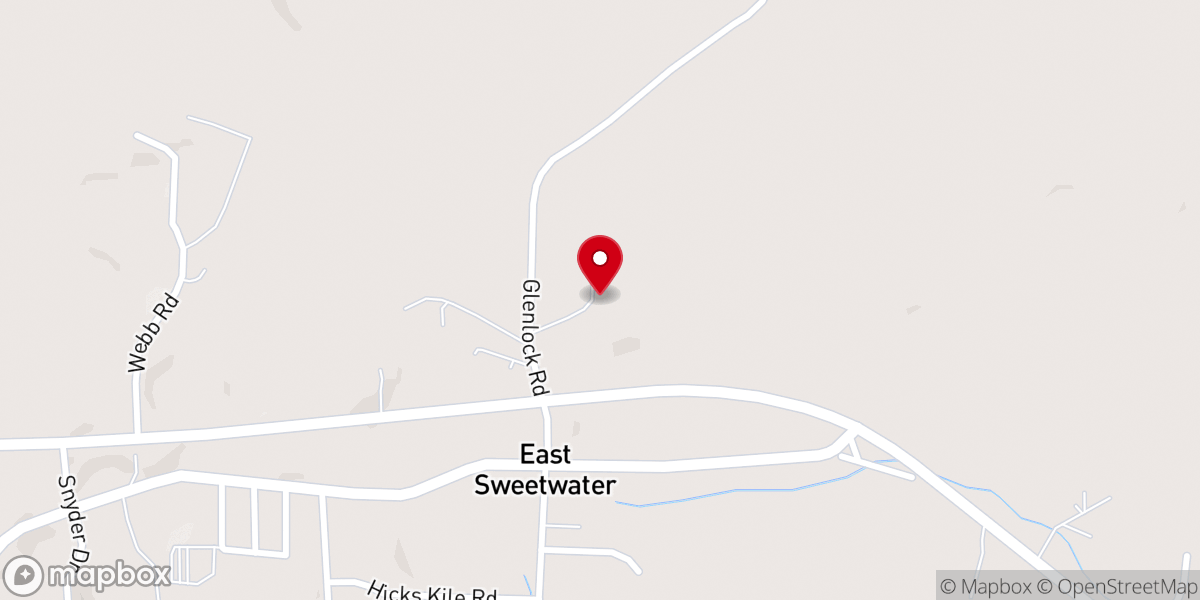 Map showing location of East Sweetwater Freewill Baptist