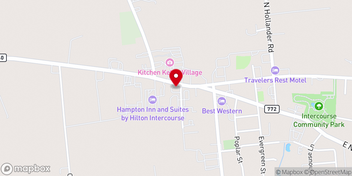 Map showing location of Corner Coffee Shop