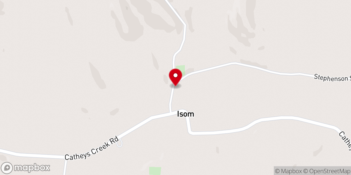 Map showing location of Cathey's Creek Church of Christ