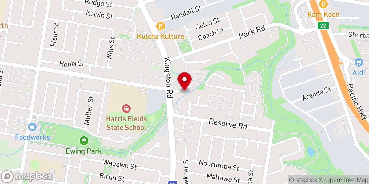 Map showing location of Power Church Brisbane