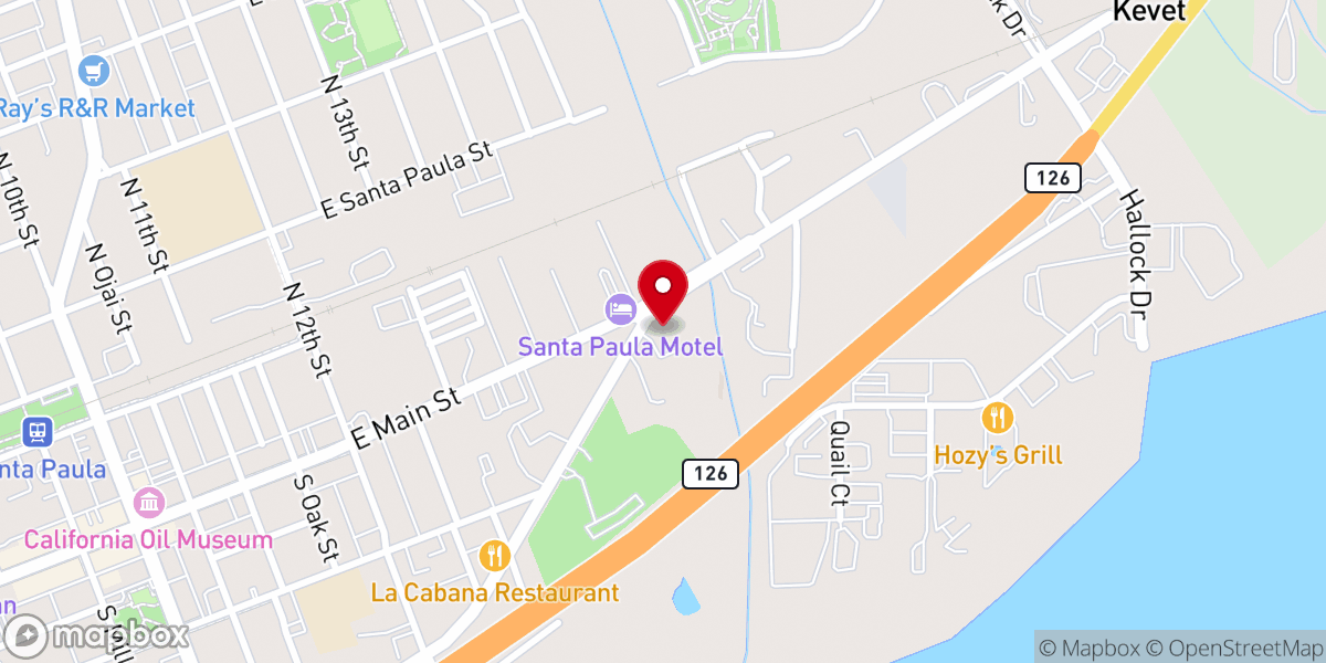 Map showing location of Spirit of Santa Paula