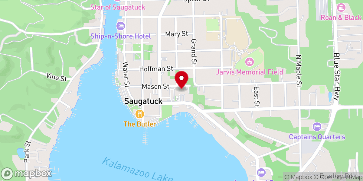 Map showing location of Saugatuck Center for the Arts
