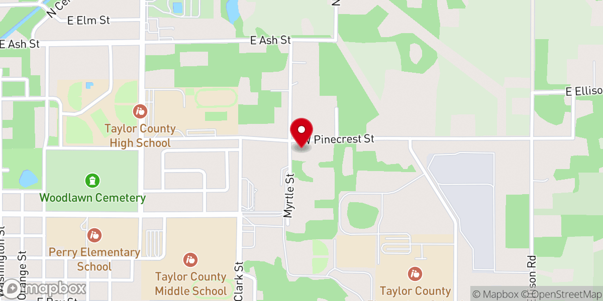 Map showing location of Springhill Baptist Church