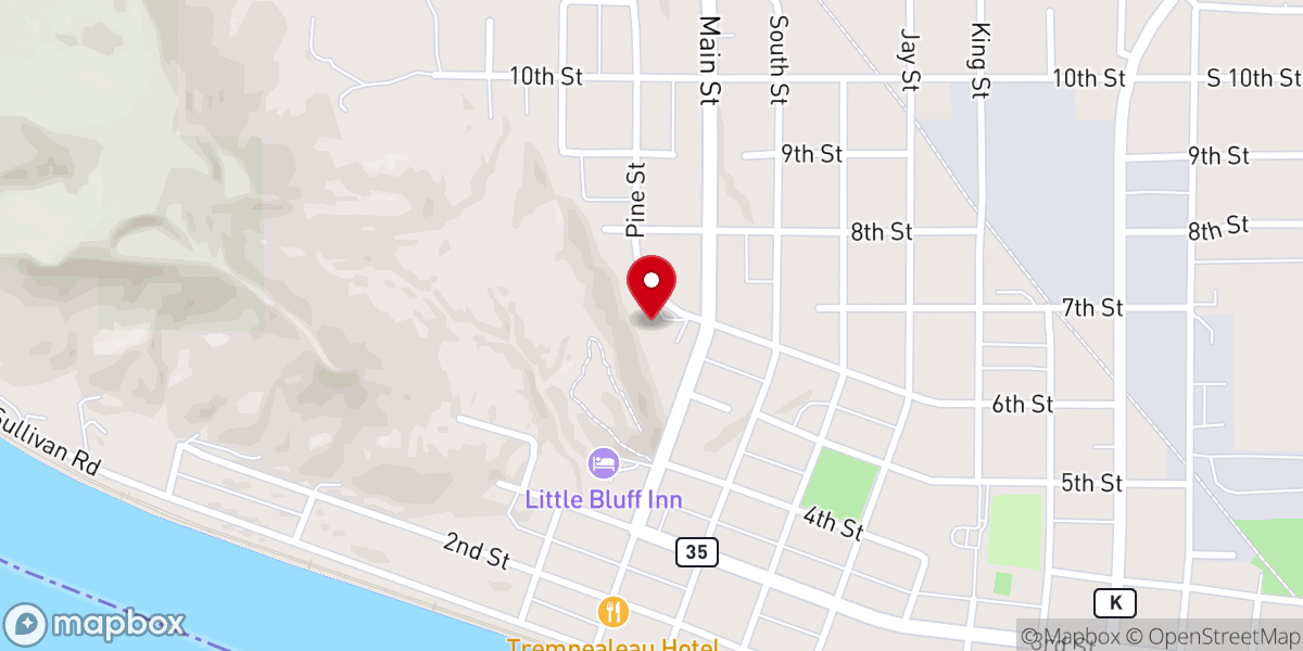 Map showing location of Mount Calvary Lutheran Church