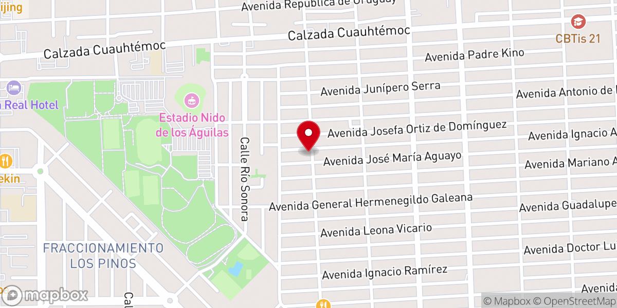 Map showing location of Nuestra Señora del Carmen