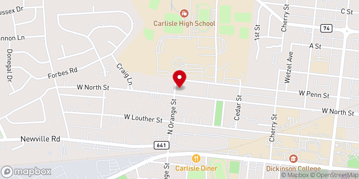 Map showing location of Grace Baptist Church