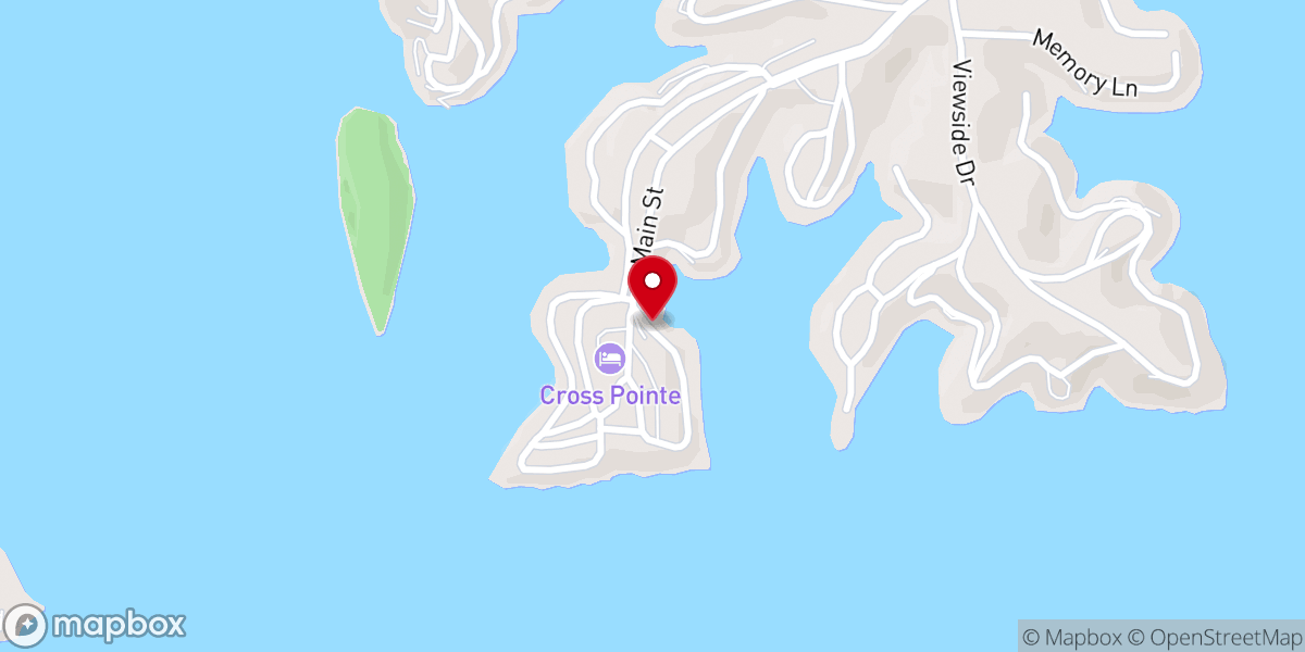 Map showing location of Cross Pointe Camp & Retreat Center