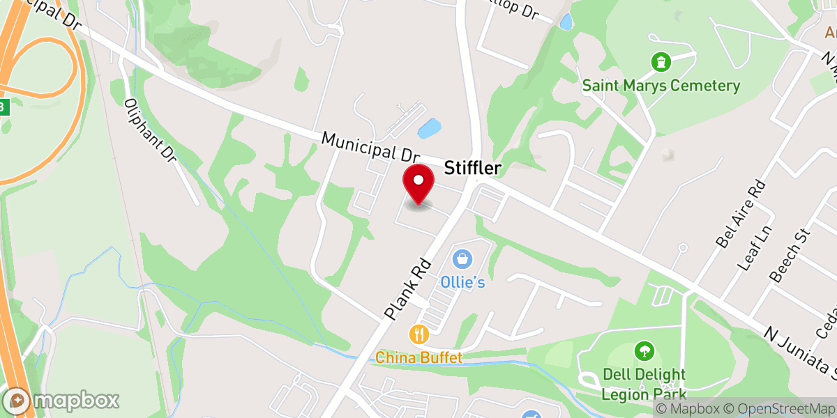 Map showing location of Altoona District United Methodist Church