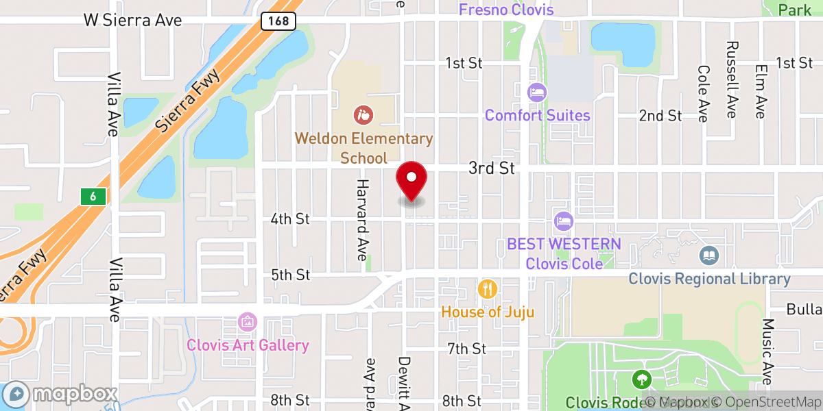 Map showing location of Grace Baptist Church