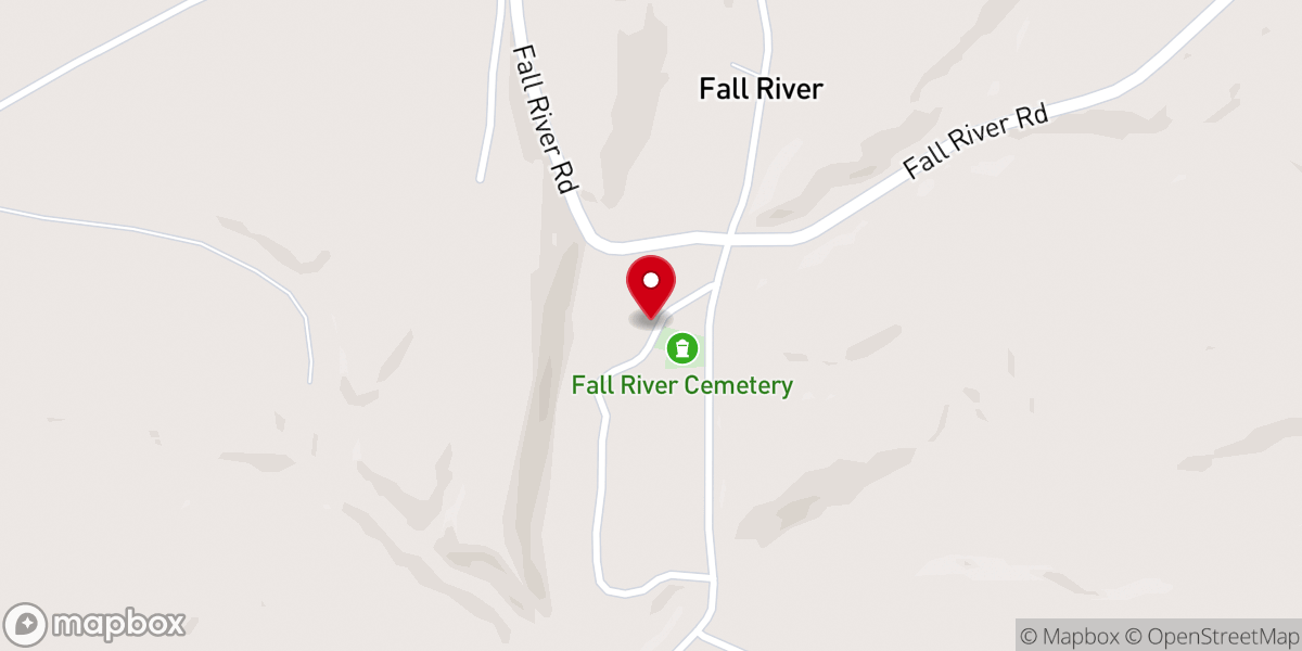 Map showing location of Fall River Tennessee Church of Christ