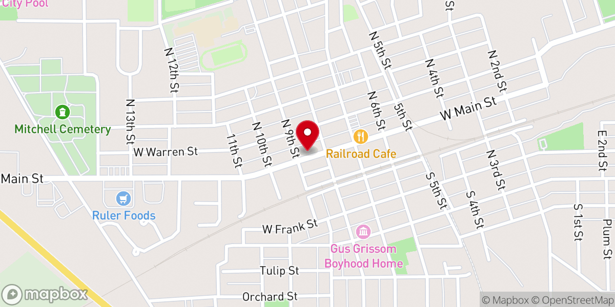 Map showing location of Michell Church of Christ - Bread Of Life - Food Pantry