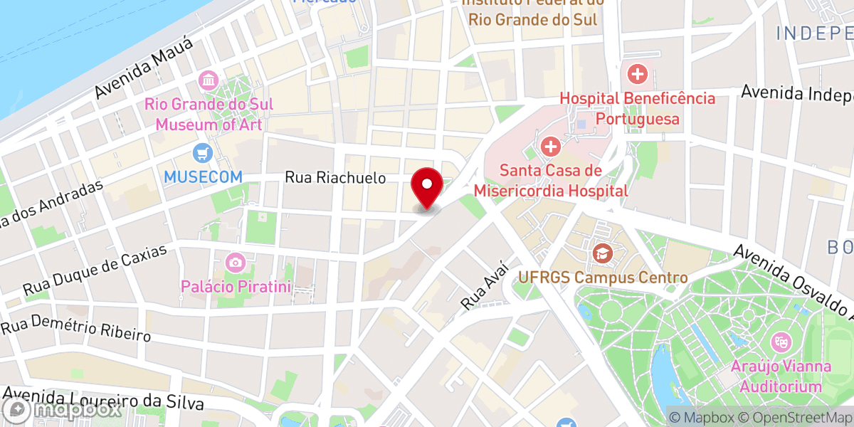 Map showing location of Catedral Metodista de Porto Alegre