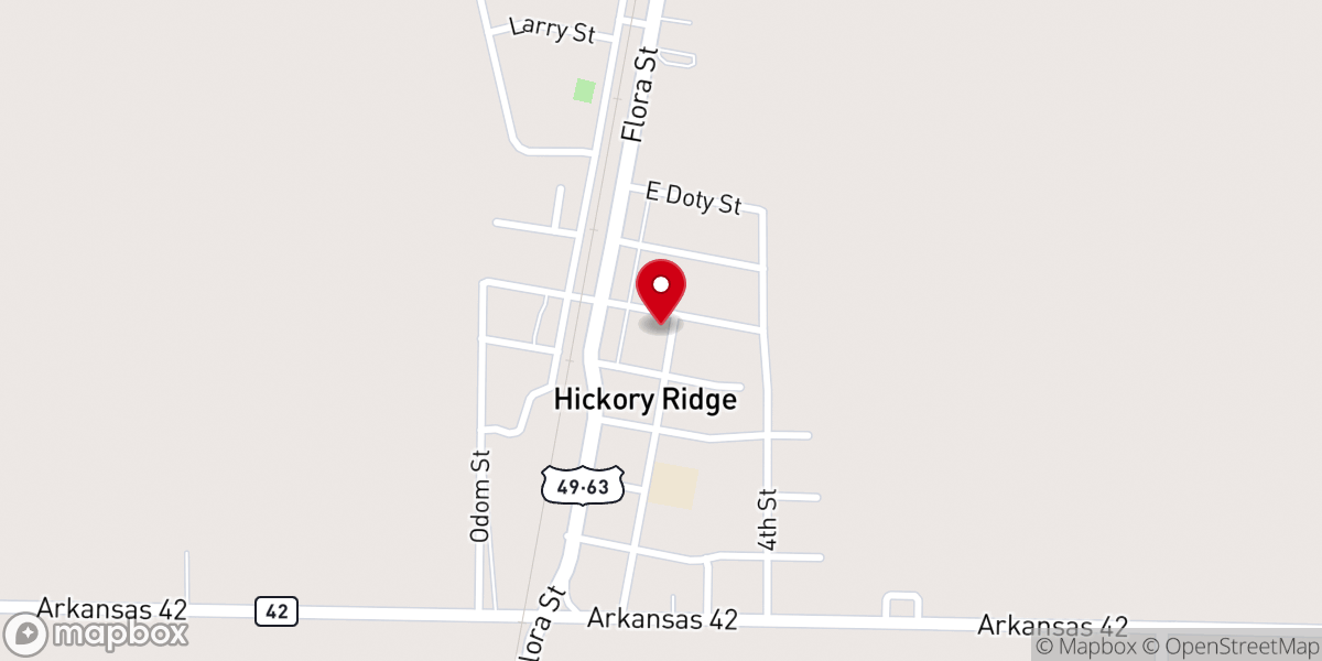 Map showing location of Hickory Ridge United Methodist