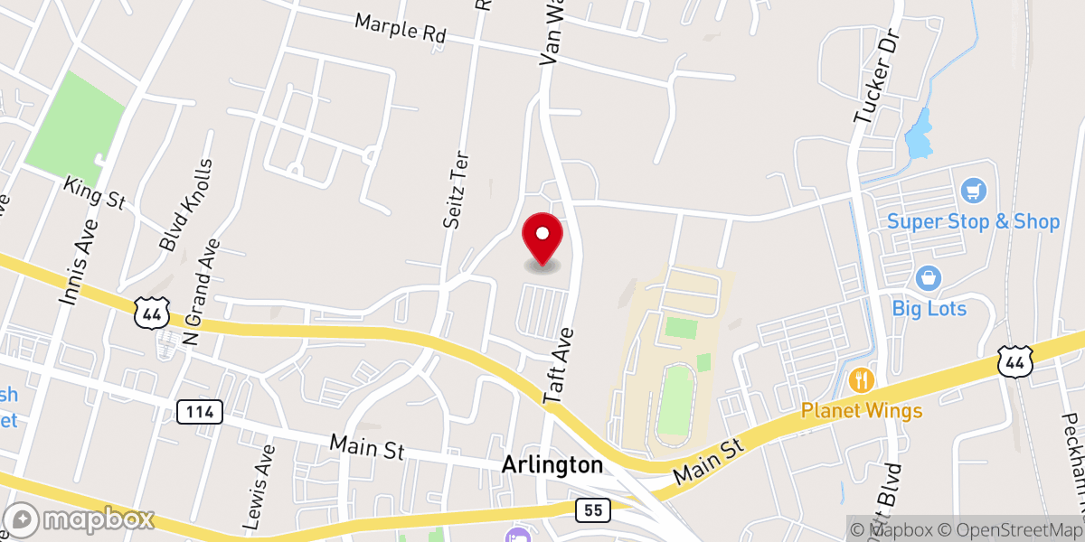 Map showing location of Spins Bowl Poughkeepsie