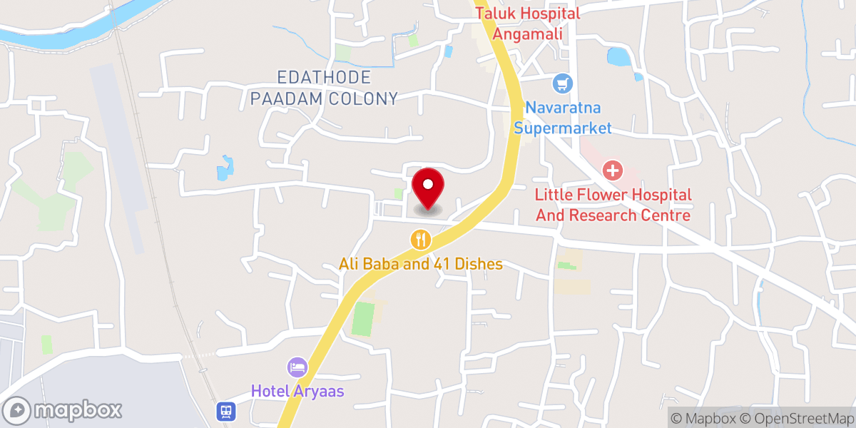 Map showing location of St. Mary's Jacobite Syrian Soonoro Cathedral, Angamaly