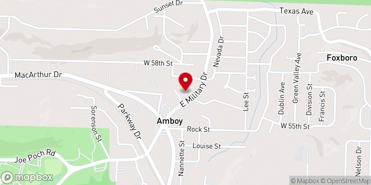 Map showing location of Amboy United Methodist Church