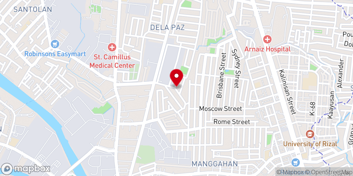 Map showing location of Pasig Bible Baptist Church