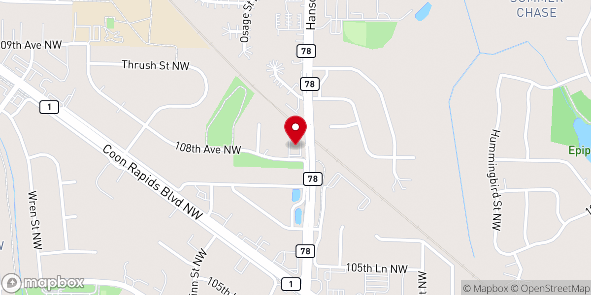 Map showing location of North Point Church