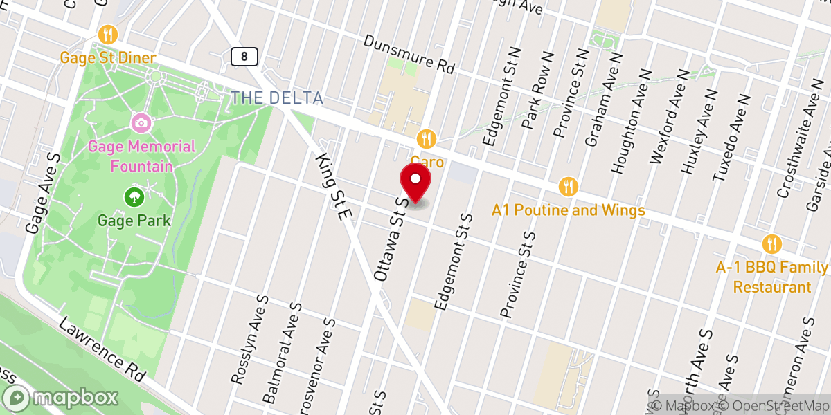 Map showing location of Delta United Church