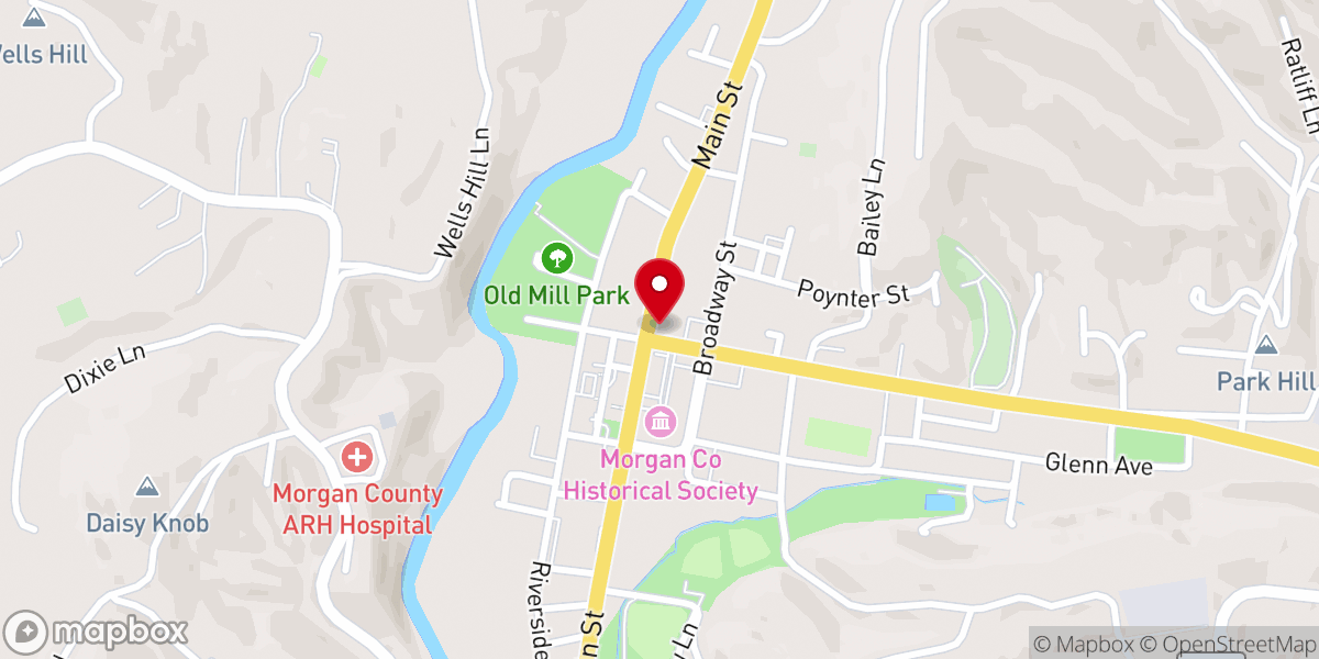 Map showing location of United Methodist Church