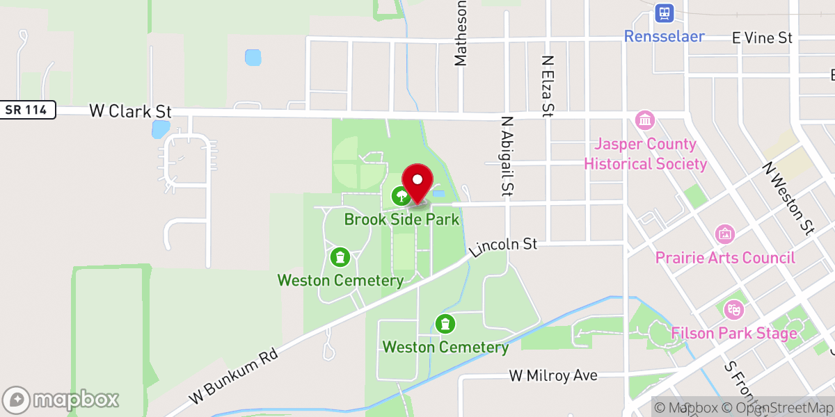 Map showing location of Brookside Park
