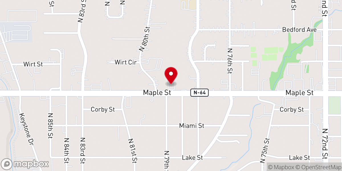 Map showing location of Keystone Bible Chapel