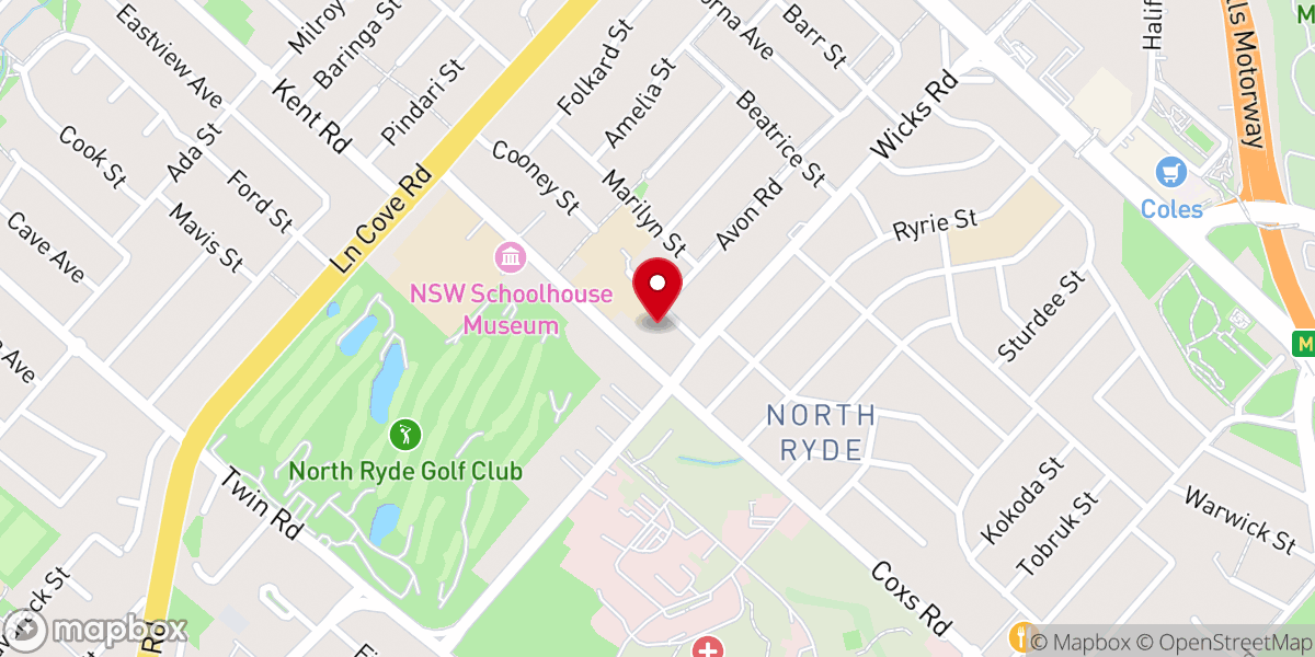 Map showing location of Holy Spirit Catholic Church North Ryde