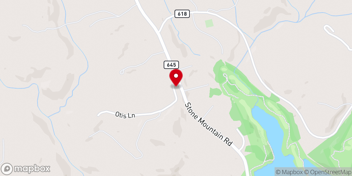 Map showing location of Stone Mountain Baptist Church