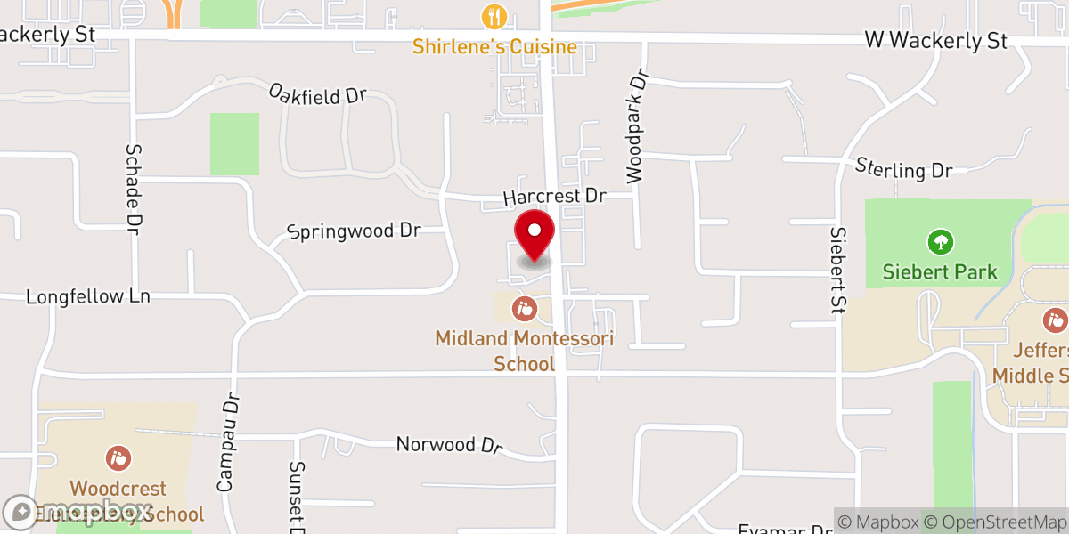 Map showing location of Midland Free Methodist Church