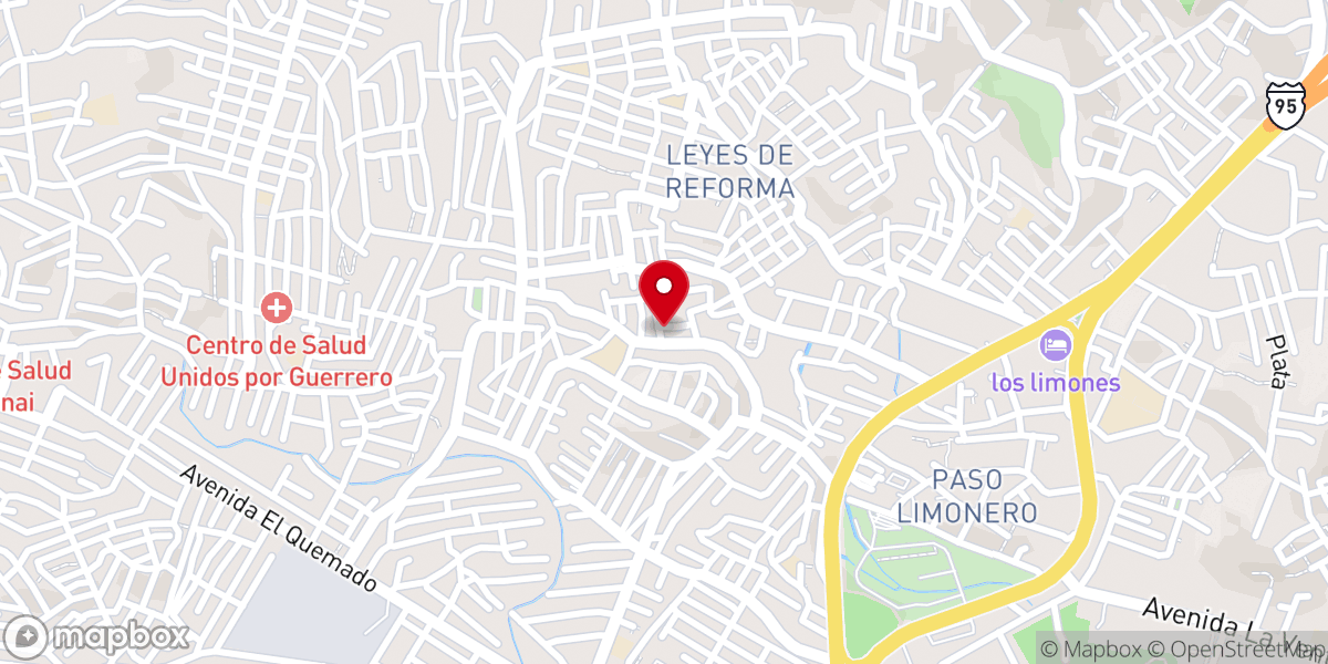 Map showing location of Templo Monte Sinaí