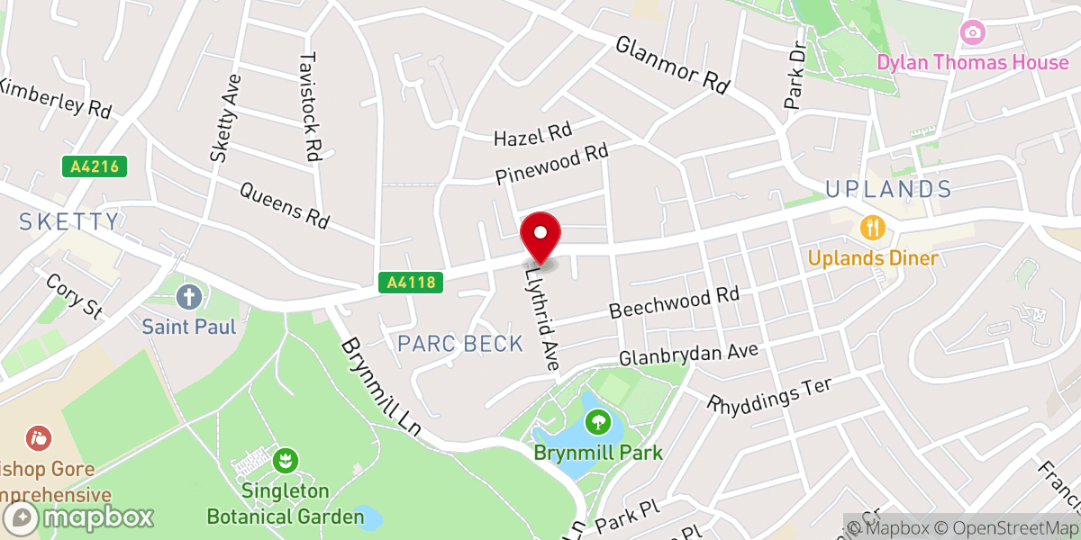 Map showing location of Saint Benedict's Catholic Church