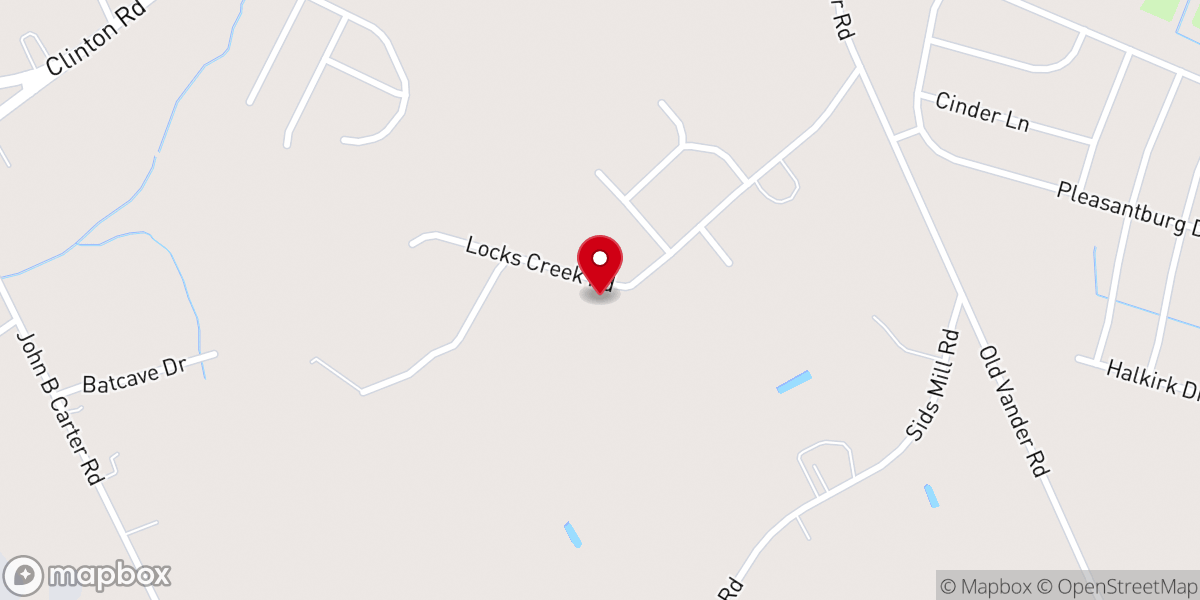 Map showing location of Locks Creek Church