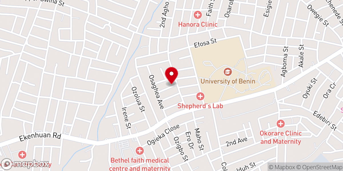 Map showing location of House of Grace Benin, a CGMi Church